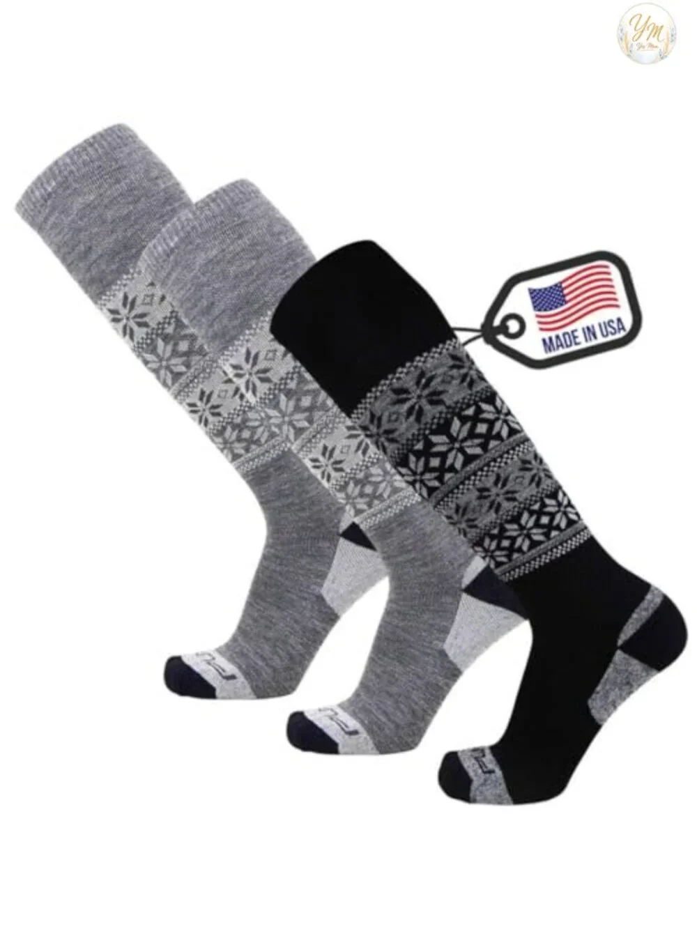 Alpaca Wool Ski Socks Unisex Mid-Calf Warm Snowboarding